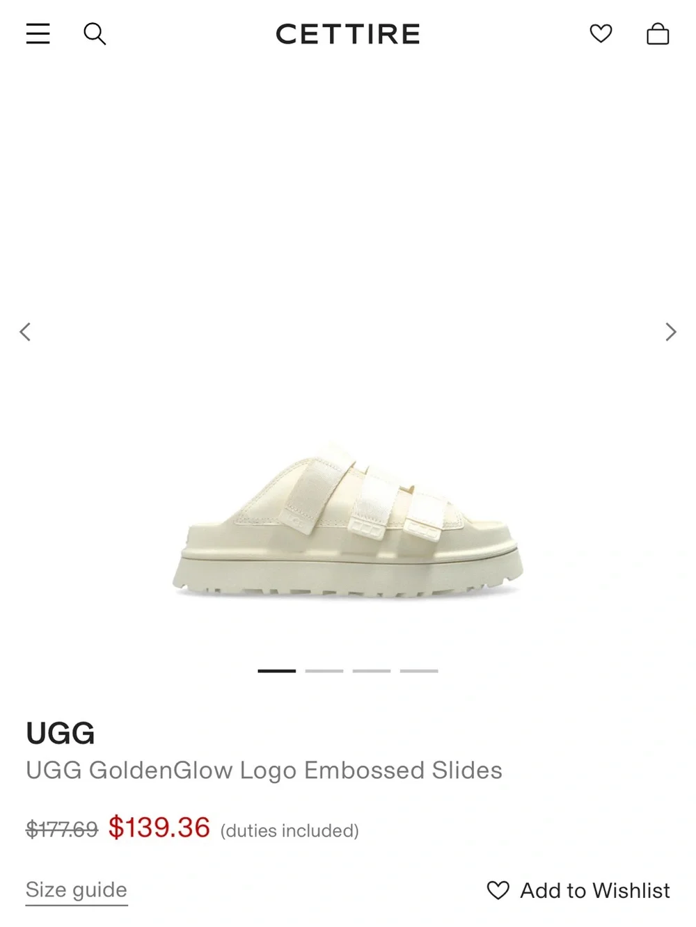 UGG Cream Platform Slide Sandals